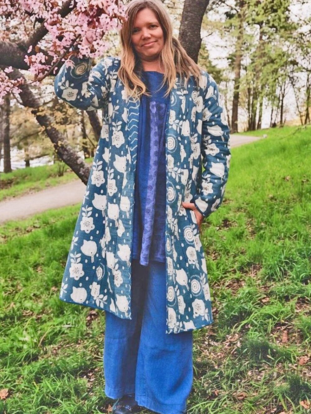Gudrun Sjoden Block Print Coat (Reversible) XL - ORGANIC COTTON - New